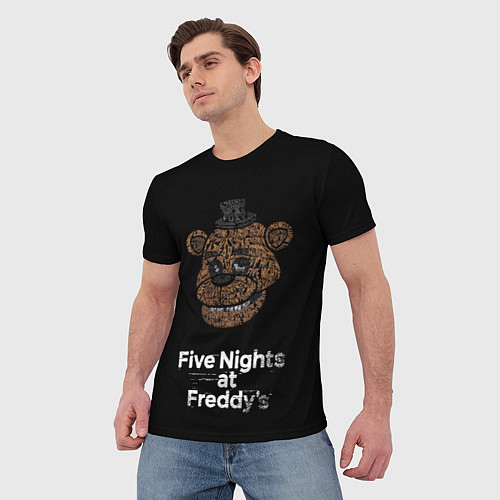 Мужская футболка FIVE NIGHTS AT FREDDYS / 3D-принт – фото 3