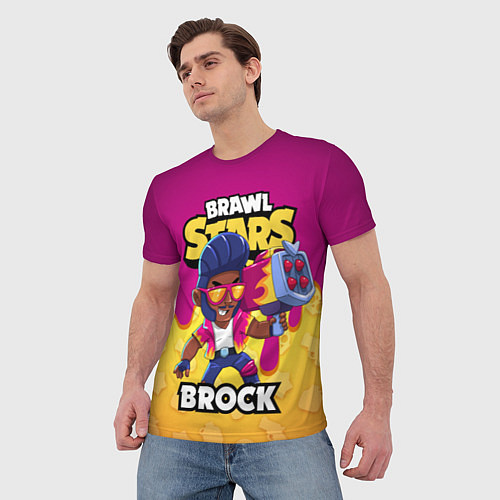 Мужская футболка BRAWL STARS BROCK / 3D-принт – фото 3