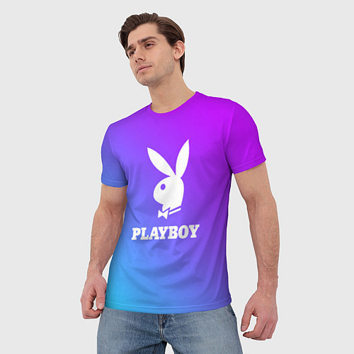 Мужская футболка PLAYBOY / 3D-принт – фото 3