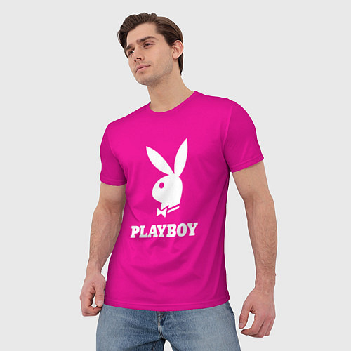 Мужская футболка PLAYBOY / 3D-принт – фото 3