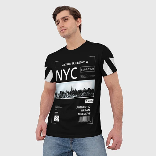 Мужская футболка Off-White: NYC / 3D-принт – фото 3