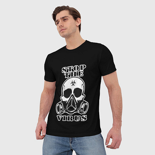 Мужская футболка Stop The Virus / 3D-принт – фото 3