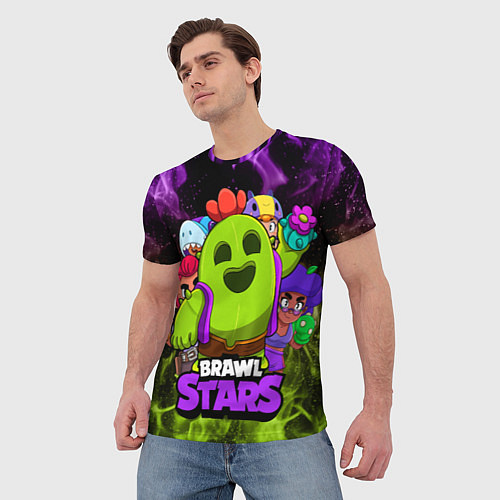 Мужская футболка BRAWL STARS SPIKE / 3D-принт – фото 3