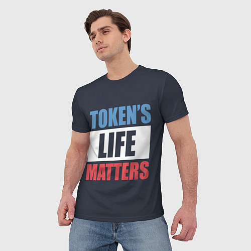 Мужская футболка TOKENS LIFE MATTERS / 3D-принт – фото 3
