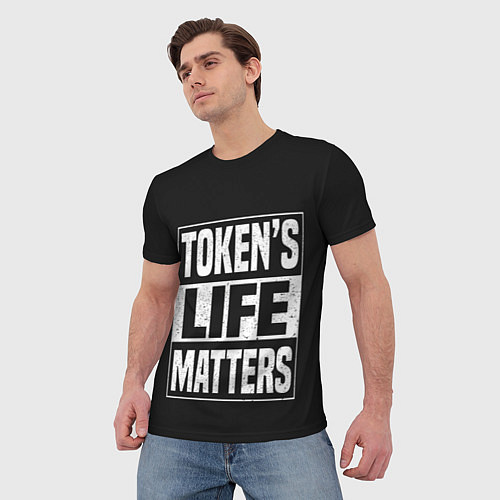 Мужская футболка TOKENS LIFE MATTERS / 3D-принт – фото 3