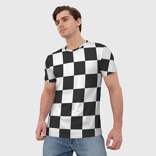 Мужская футболка Шахматка / 3D-принт – фото 3