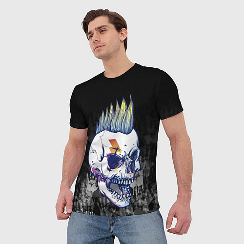 Мужская футболка Череп с ирокезы / 3D-принт – фото 3