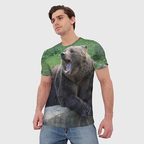 Мужская футболка Медведь / 3D-принт – фото 3