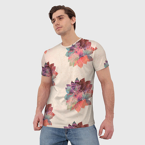Мужская футболка Цветочный арт / 3D-принт – фото 3