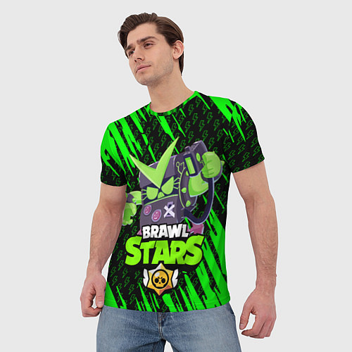 Мужская футболка Brawl stars virus 8-bit / 3D-принт – фото 3