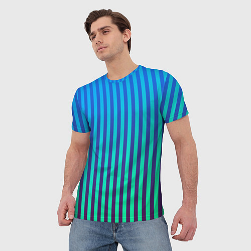 Мужская футболка Пикси полосы / 3D-принт – фото 3