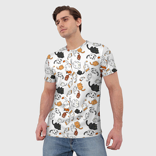 Мужская футболка Кошачьи валяния / 3D-принт – фото 3
