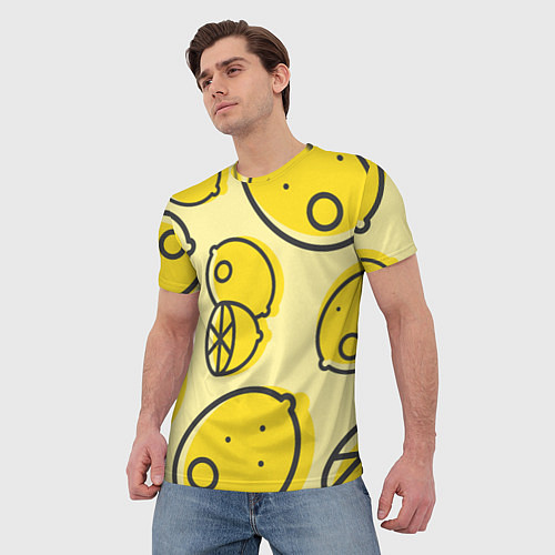 Мужская футболка Лимончики / 3D-принт – фото 3