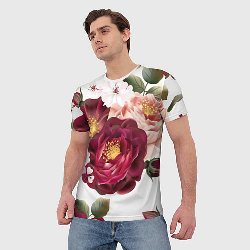 Мужская футболка Розы / 3D-принт – фото 3