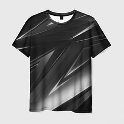 Футболка мужская GEOMETRY STRIPES BLACK & WHITE, цвет: 3D-принт