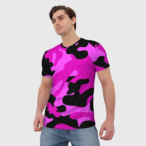 Мужская футболка Цветной камуфляж / 3D-принт – фото 3