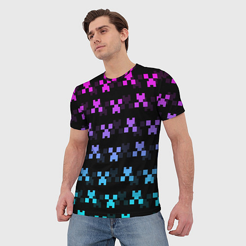 Мужская футболка MINECRAFT CREEPER NEON / 3D-принт – фото 3