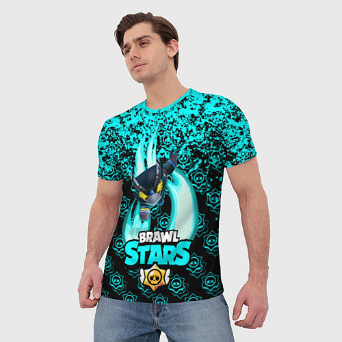 Мужская футболка Brawl stars mecha crow / 3D-принт – фото 3