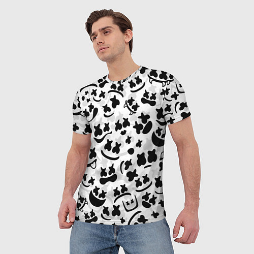 Мужская футболка MARSHMELLO FACE / 3D-принт – фото 3