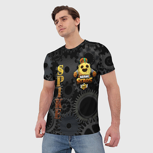 Мужская футболка Brawl Stars Robot Spike / 3D-принт – фото 3