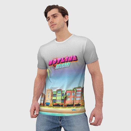 Мужская футболка HOTLINE MIAMI / 3D-принт – фото 3