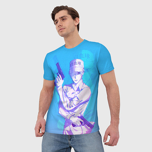 Мужская футболка Клетки за работой / 3D-принт – фото 3