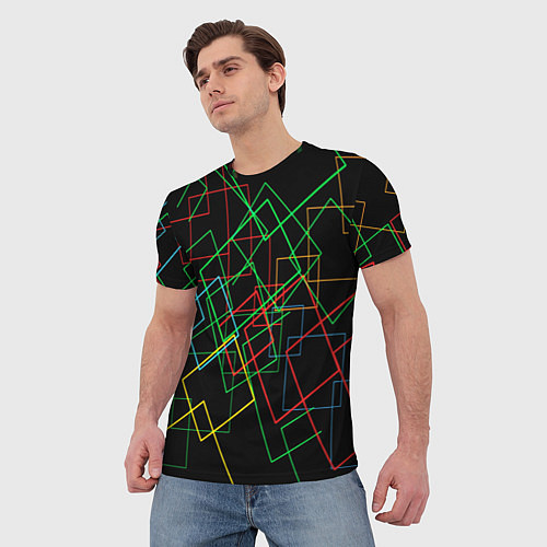 Мужская футболка BACKGROUND NEON / 3D-принт – фото 3