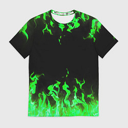 Футболка мужская GREEN FIRE ОГОНЬ, цвет: 3D-принт