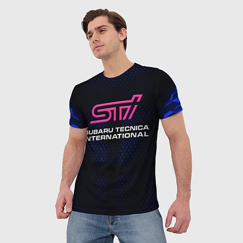 Мужская футболка SUBARU STI Z / 3D-принт – фото 3