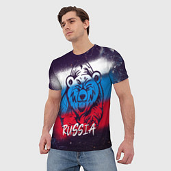 Футболка мужская Russia Bear, цвет: 3D-принт — фото 2