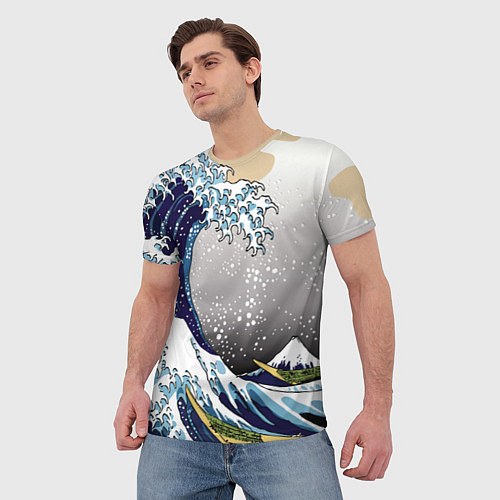 Мужская футболка The great wave off kanagawa / 3D-принт – фото 3
