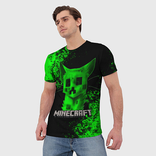 Мужская футболка MINECRAFT CAT / 3D-принт – фото 3