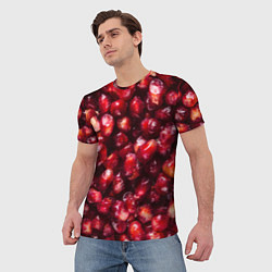 Футболка мужская Много ягод граната ярко сочно, цвет: 3D-принт — фото 2