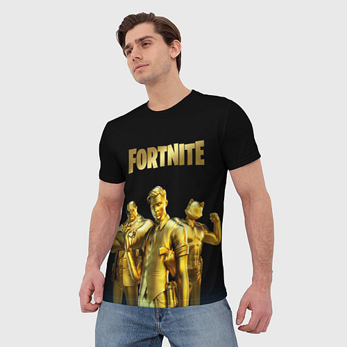 Мужская футболка FORTNITE GOLD SQUAD / 3D-принт – фото 3