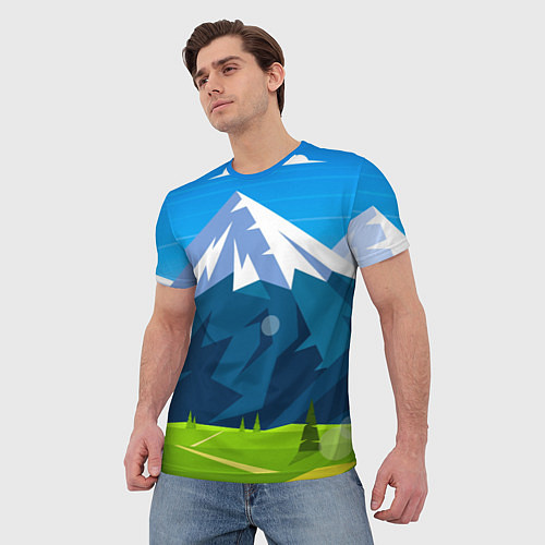 Мужская футболка Горы пейзаж природа вектор / 3D-принт – фото 3