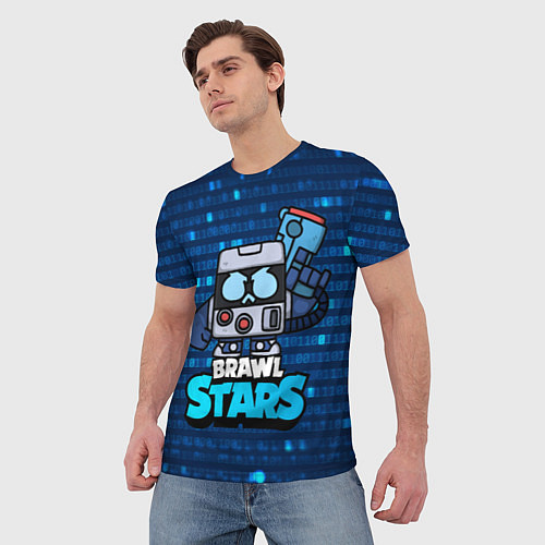 Мужская футболка Virus 8 bit brawl stars Blue / 3D-принт – фото 3