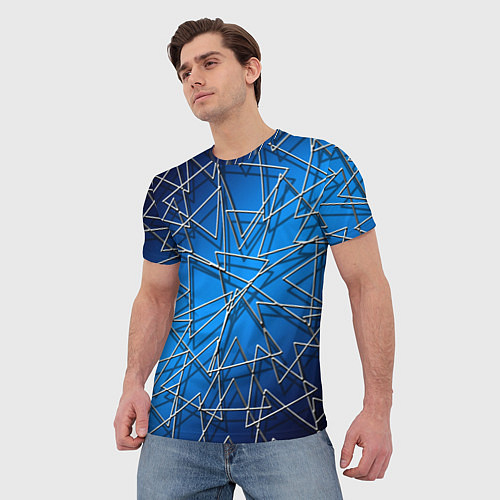 Мужская футболка Треугольники / 3D-принт – фото 3