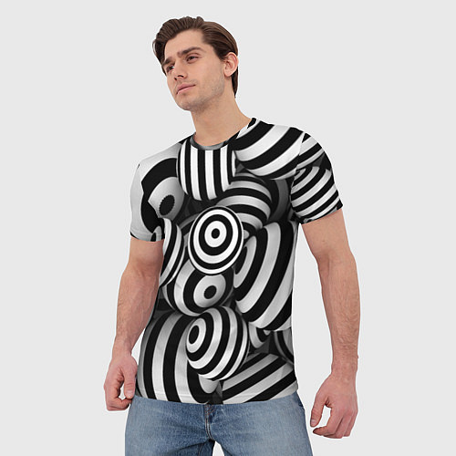 Мужская футболка Полосатые 3D круги / 3D-принт – фото 3