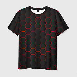 Футболка мужская 3D black & red, цвет: 3D-принт