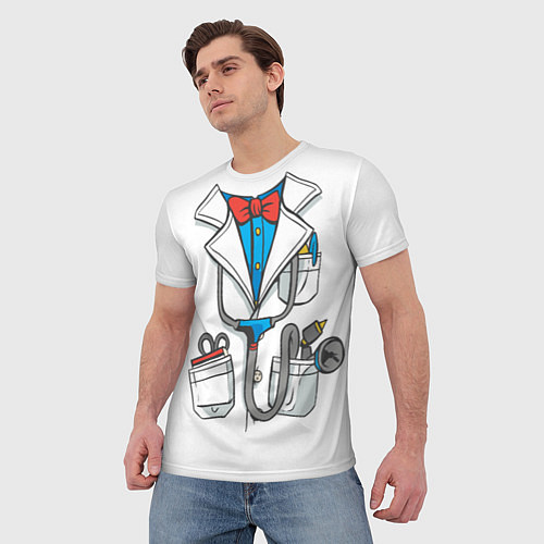 Мужская футболка Докторский халат / 3D-принт – фото 3
