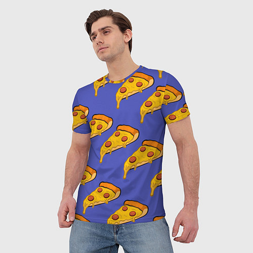 Мужская футболка Кусочки пиццы / 3D-принт – фото 3