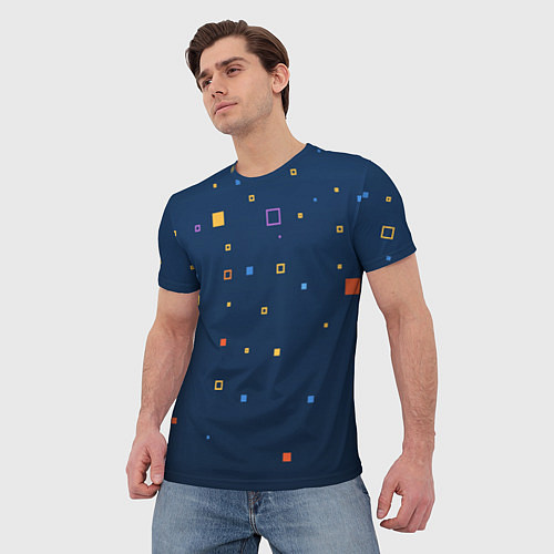 Мужская футболка Геометрия дождь / 3D-принт – фото 3
