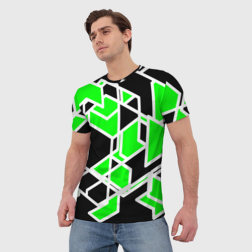 Мужская футболка Зелёное трубы / 3D-принт – фото 3