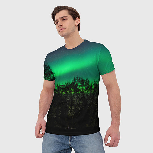 Мужская футболка Северное сияние / 3D-принт – фото 3