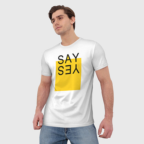 Мужская футболка SAY YES / 3D-принт – фото 3