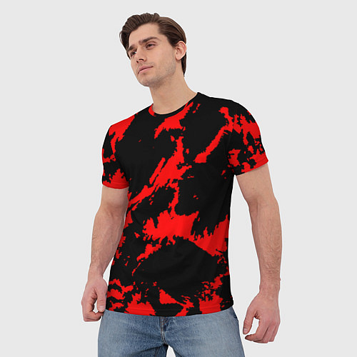 Мужская футболка Красный на черном / 3D-принт – фото 3