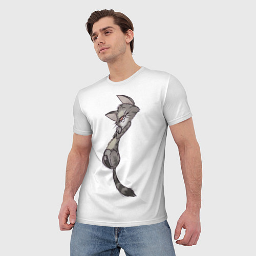 Мужская футболка Милый котя / 3D-принт – фото 3
