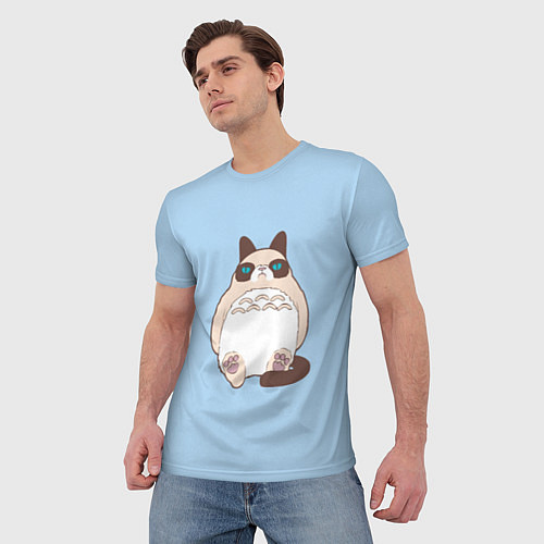 Мужская футболка Тоторный кот / 3D-принт – фото 3