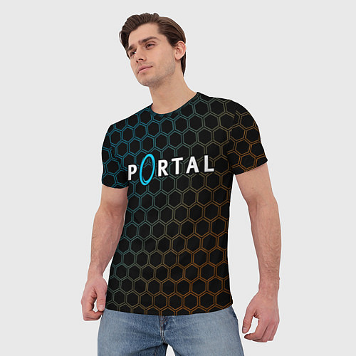 Мужская футболка PORTAL ПОРТАЛ / 3D-принт – фото 3