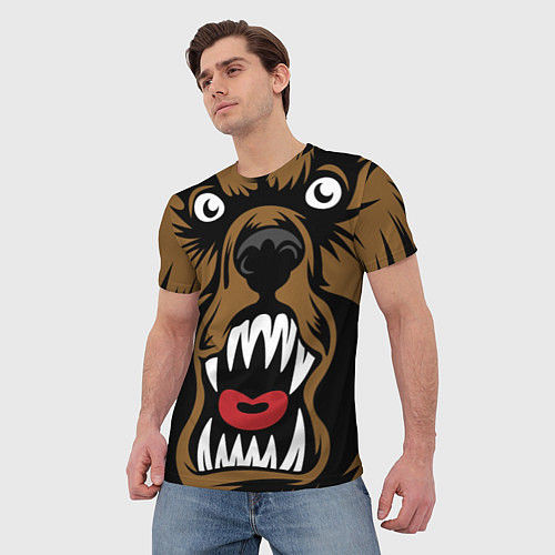 Мужская футболка Злой Медведь / 3D-принт – фото 3
